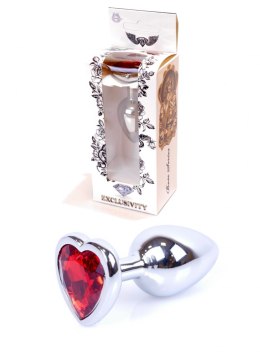 Plug-Jewellery Silver Heart PLUG- Red B - Series HeavyFun