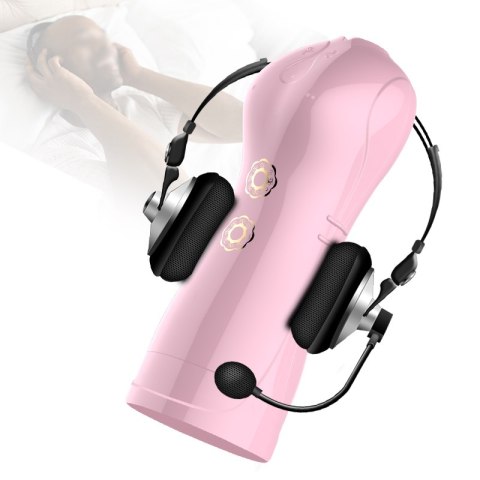 Masturbator-Vibrating and Flashing Masturbation Cup USB 7+7 Function / Talk Mode (Pink) B - Series Fox