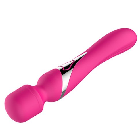 Masażer - B - Series - Silicone Dual Massager Pulsator USB 7+7 Function (Pink) B - Series Fox