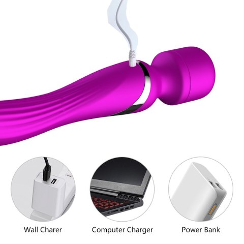 Stymulator-Silicone Dual Massager USB 7+7 Function Purple B - Series Fox