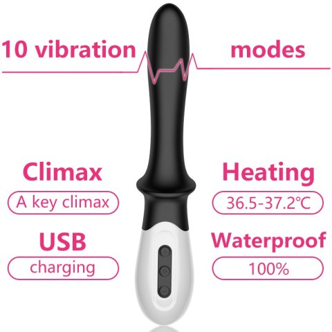 Wibrator - Silicone Prostate / G-spot Massager USB 10 Function / Heating B - Series Fox