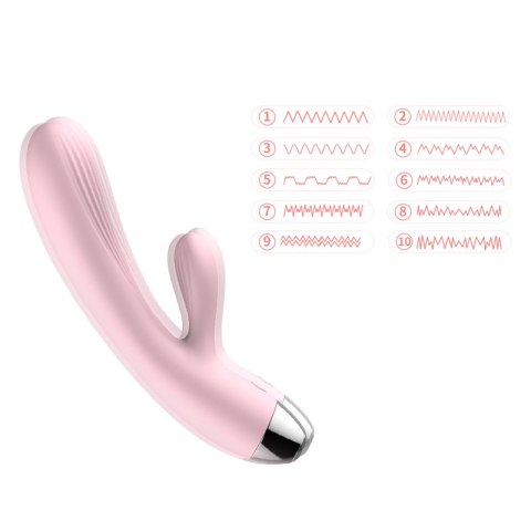 Wibrator- B - Series, Silicone Vibrator Pink USB 10 Function / Heating B - Series Fox