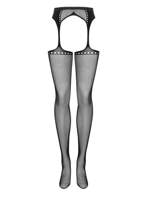 Garter stockings S314 czarny S/M/L Obsessive