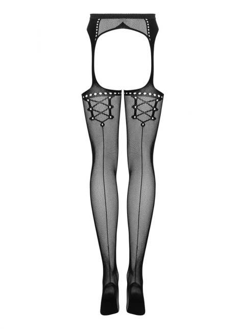 Garter stockings S314 czarny S/M/L Obsessive