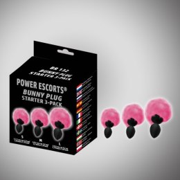 Bunny plug 3 - pack black with pink tail starter 3 - pack Power Escorts