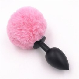 Bunny plug medium black with pink tail 8 x 3,5 cm / 3,1 x 1,36 inch Power Escorts