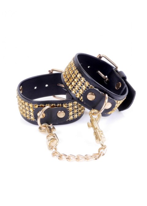 Fetish B - Series Handcuffs with cristals 3 cm Gold Fetish B - Series