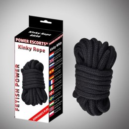 Kinky rope black soft bondage rope 5 meter Power Escorts
