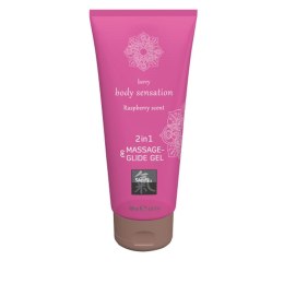 Żel/sprej-Shiatsu 2in1 Massage- Glide Gel Raspberry scent 200ml. Hot