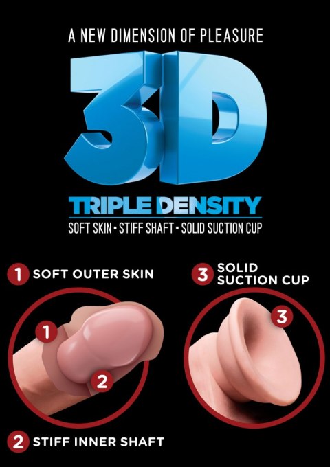 3D Triple Density Cock 8 inch Light skin tone Pipedream