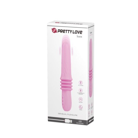 Wibrator z ruchem posuwistym - SUSIE USB 12 Function, 4 up-down Pink Pretty Love