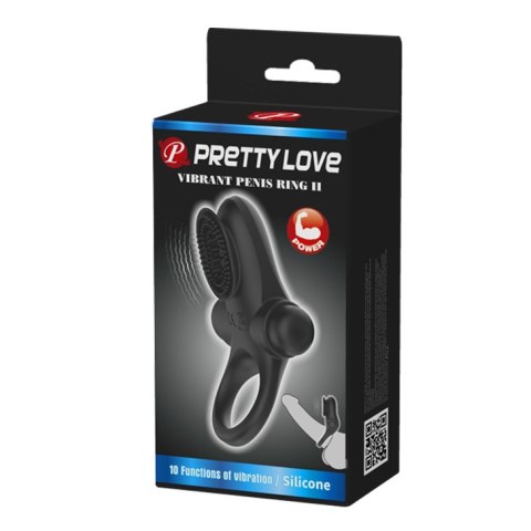 Wibrujący pierścień erekcyjny - VIBRANT PENIS RING II Black Pretty Love