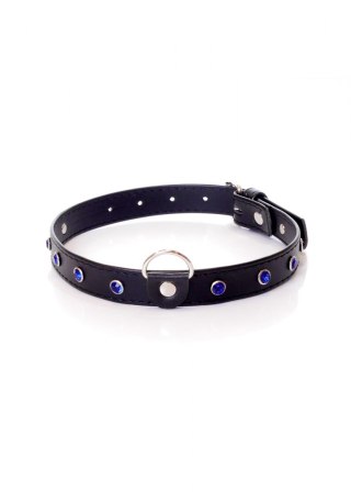 Obroża - Series Collar - 2 cm navy blue crystal Fetish B - Series