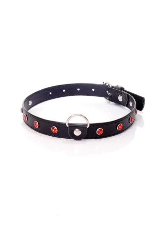 Obroża - Series Collar - 2 cm. red crystal Fetish B - Series