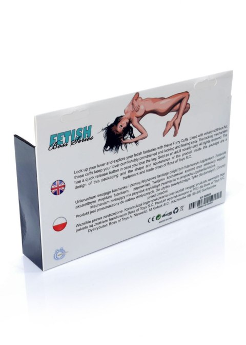 Kajdanki Fetish B - Series- Furry Cuffs Black 2,7 Fetish B - Series