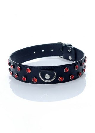 Obroża - Series - Collar 3 cm. red crystal Fetish B - Series