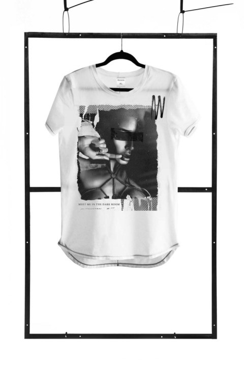 T-shirt men white M fashion Demoniq