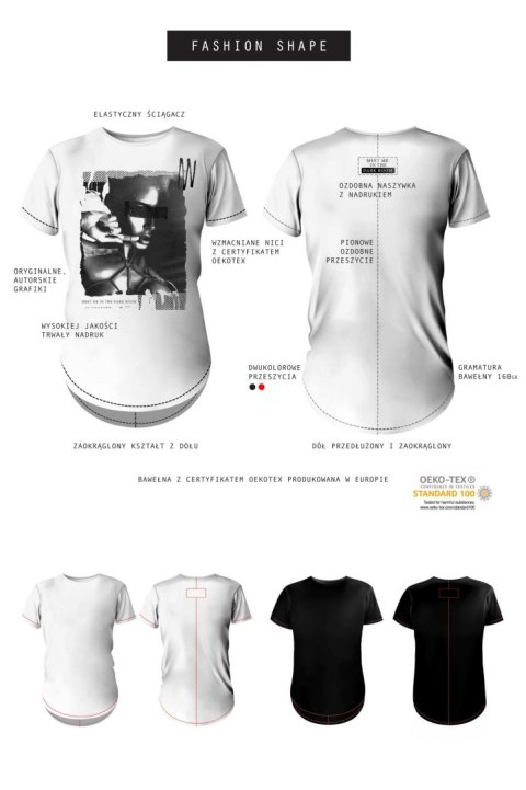 T-shirt men white M fashion Demoniq