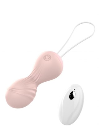 Wibrujace Kulki Gejszy - Vibrating Silicone Kegel Balls USB 10 Function / Remote control -Flesh B - Series Magic