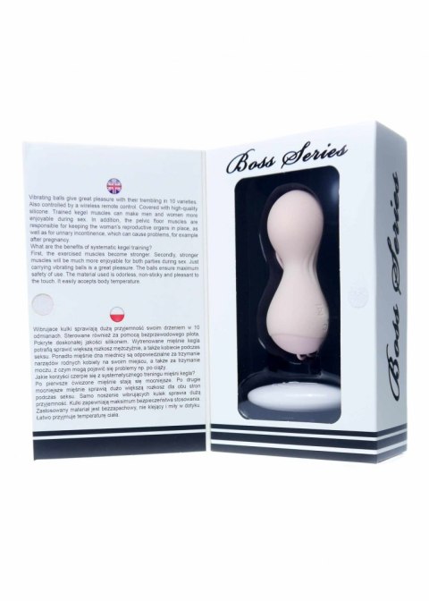 Wibrujace Kulki Gejszy - Vibrating Silicone Kegel Balls USB 10 Function / Remote control -Flesh B - Series Magic