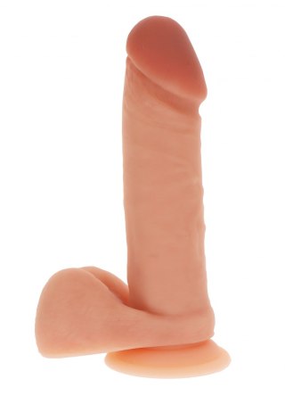 Silicone Dildo 8 Inch w Balls Light skin tone ToyJoy