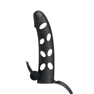 Nakładka na penisa z wibratorem - Vibrating Penis Sleeve with Ball Strap Pretty Love