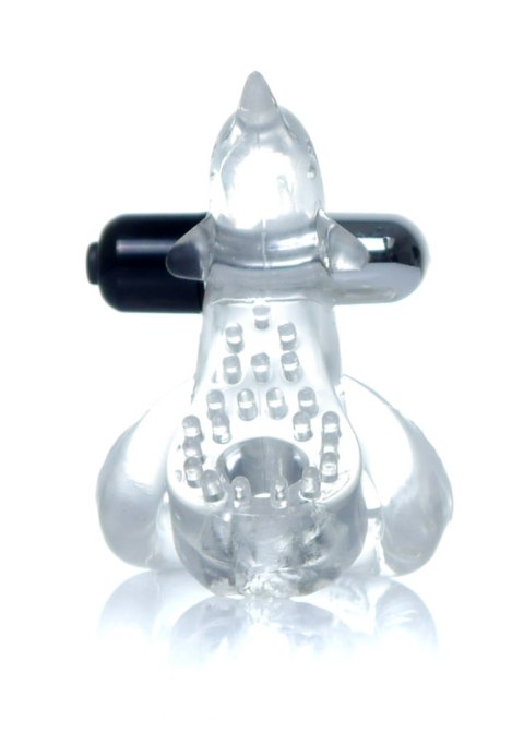 Pierścień-Dolphin Vibro CockRing Clear B - Series EasyLove