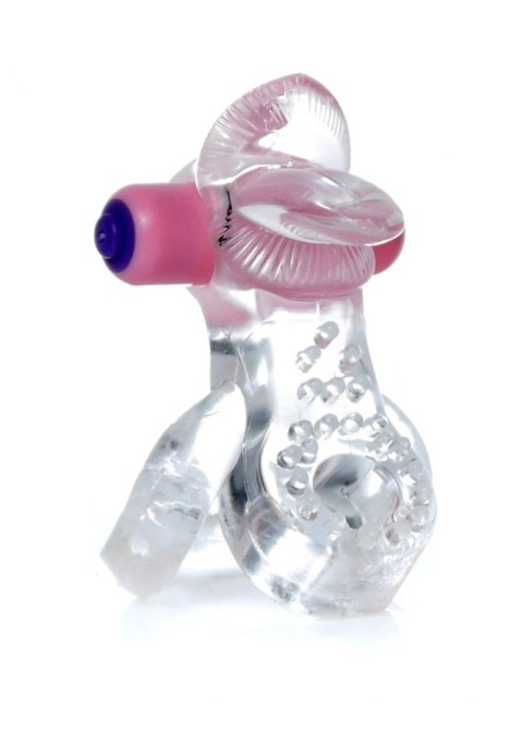 Pierścień-Tongue Vibro CockRing Clear B - Series EasyLove