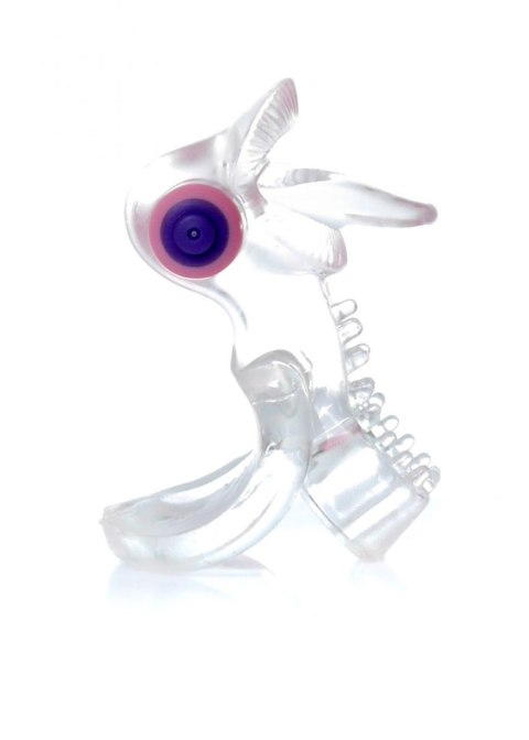 Pierścień-Tongue Vibro CockRing Clear B - Series EasyLove