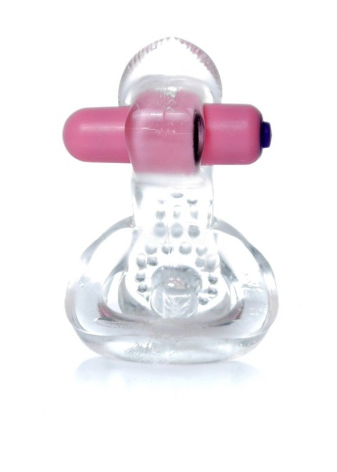 Pierścień-Tongue Vibro CockRing Clear B - Series EasyLove