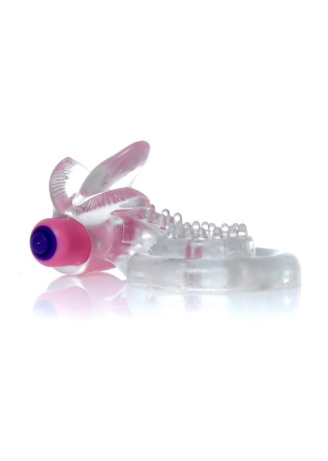 Pierścień-Tongue Vibro CockRing Clear B - Series EasyLove