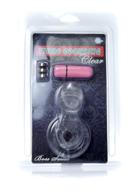 Pierścień-Tongue Vibro CockRing Clear B - Series EasyLove