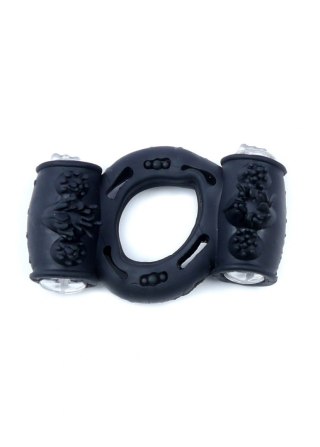 Pierścień-Vibrating CockRing Double Black B - Series EasyLove