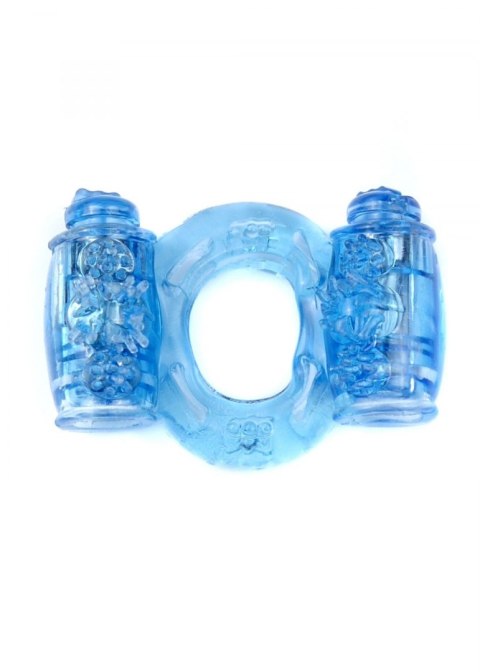 Pierścień-Vibrating CockRing Double Blue B - Series EasyLove