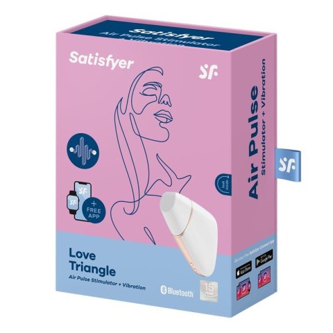 Wibrator - Love Triangle Air Pulse Stimulator + Vibration White Satisfyer