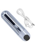 Wibrator Pocisk - Strong Bullet Vibrator Silver/Black USB 10 Function B - Series Magic