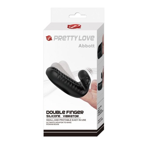 Wibrująca nakładka na palce - ABBOTT Double Finger Vibrator Pretty Love