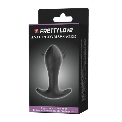 Wibrujący korek analny - PRETTY LOVE - Anal Plug Massager 12 Functions USB Pretty Love