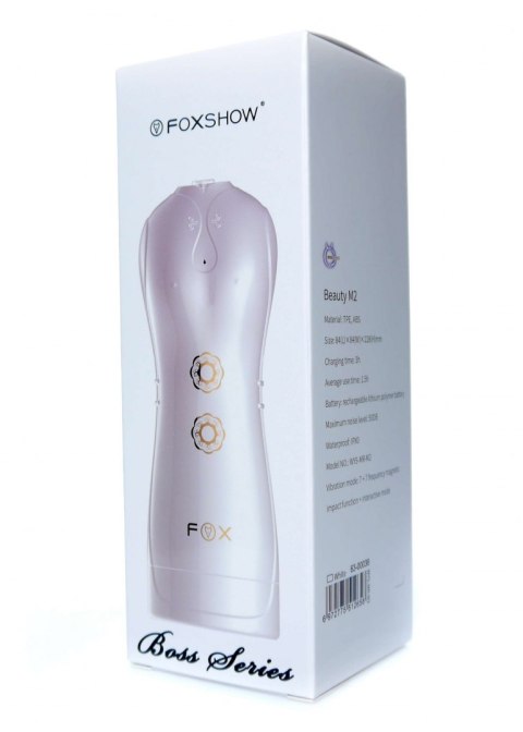 Masturbator - B - Series - Vibrating and Flashing Masturbation Cup USB 7+7 Function / Talk Mode (White) B - Series Fox