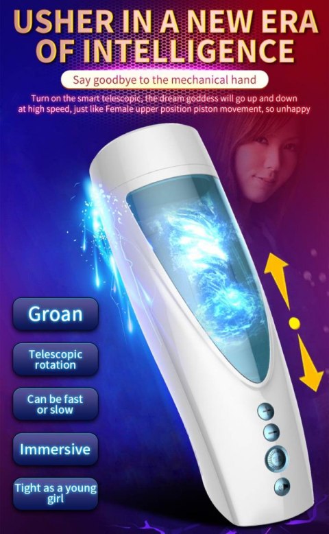 Masturbator - Vibrating, Rotating and Flashing Masturbation USB 10+10 Function / Talk Mode B - Series Fox