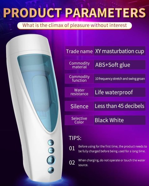 Masturbator - Vibrating, Rotating and Flashing Masturbation USB 10+10 Function / Talk Mode B - Series Fox