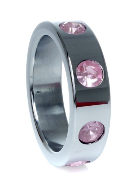 Pierścień-Metal Cock Ring with Rose Diamonds Large B - Series HeavyFun