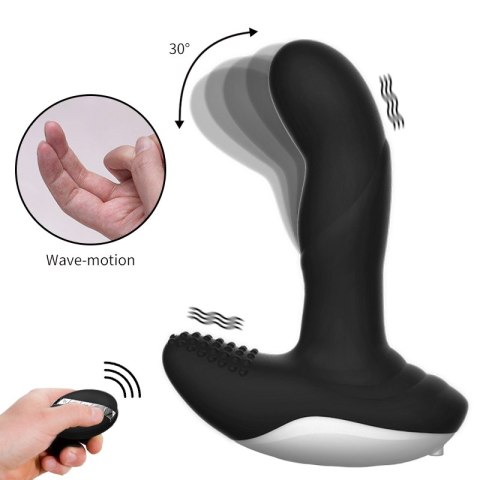 Wibrator-Silicone Massager USB 7 Function + Pulsator / Heating BLACK B - Series Fox