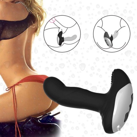 Wibrator-Silicone Massager USB 7 Function + Pulsator / Heating BLACK B - Series Fox