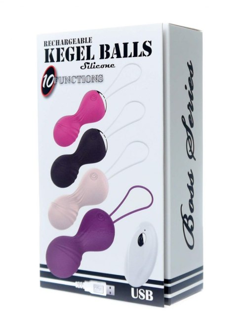 Kulki-Vibrating Silicone Kegel Balls USB 10 Function / Remote control -Purple B - Series Magic