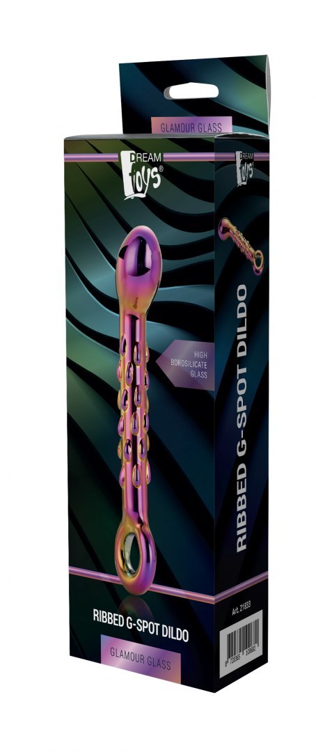 GLAMOUR GLASS RIBBED G-SPOT DILDO Dream Toys