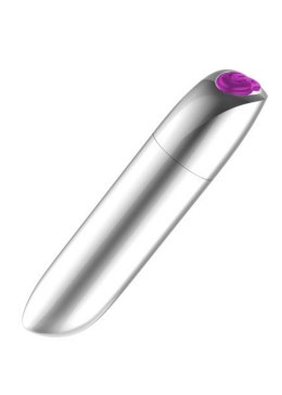 Stymulator-Rechargeable Powerful Bullet Vibrator USB 20 Functions - Silver Boss Series
