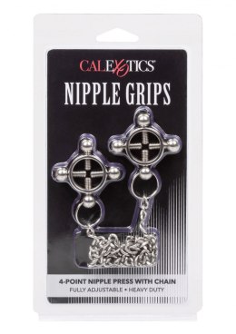4 Point Nipple Press w Chain Black CalExotics
