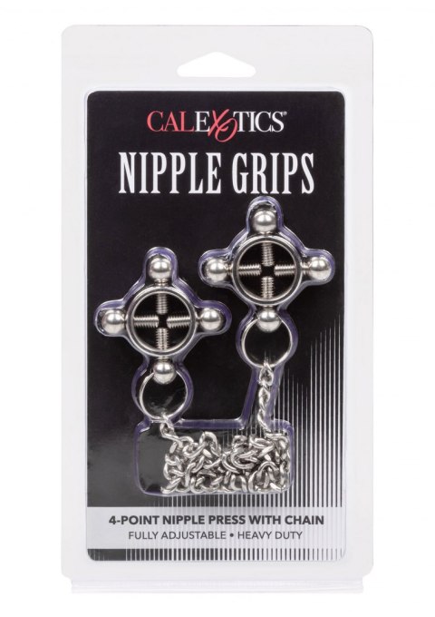 4 Point Nipple Press w Chain Black Calexotics