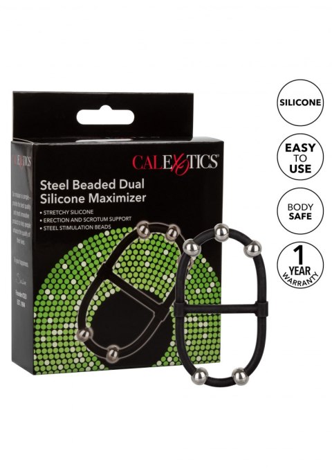 Beaded Dual Silicone Maximizer Black Calexotics